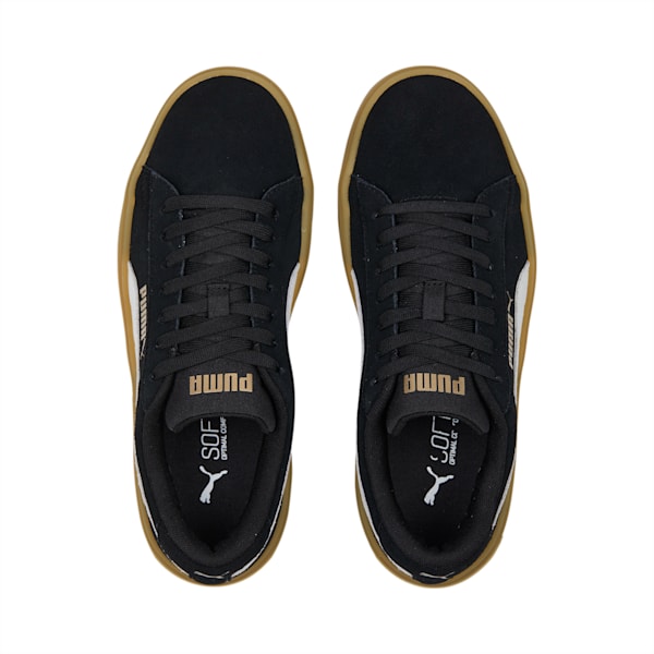 ウィメンズ スマッシュ プラットフォーム V3 SD スニーカー, PUMA Black-PUMA White-PUMA Gold, extralarge-JPN