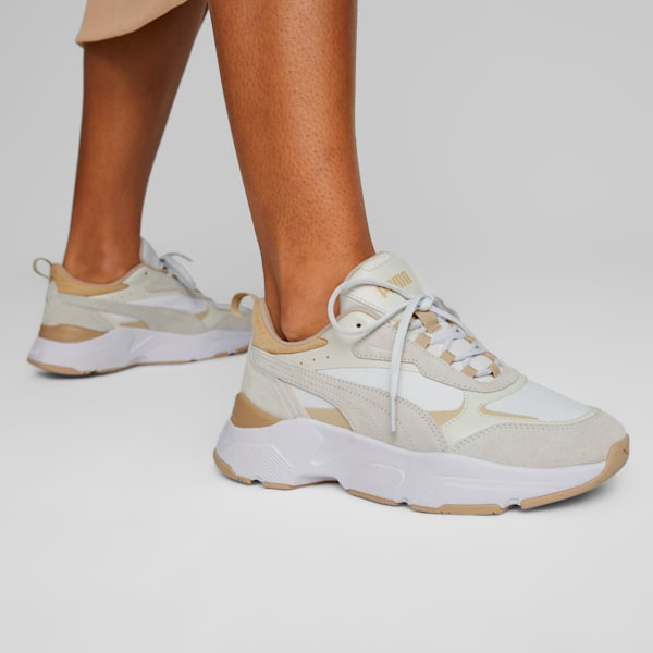Tenis Cassia para mujer, PUMA White-Vapor Gray-Granola, extralarge