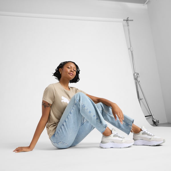 Cassia Mix Women's Sneakers, PUMA White-Vapor Gray-Flat Light Gray, extralarge