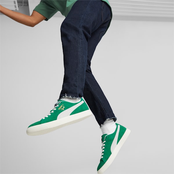 Clyde OG Sneakers, Verdant Green-PUMA White-Pristine
