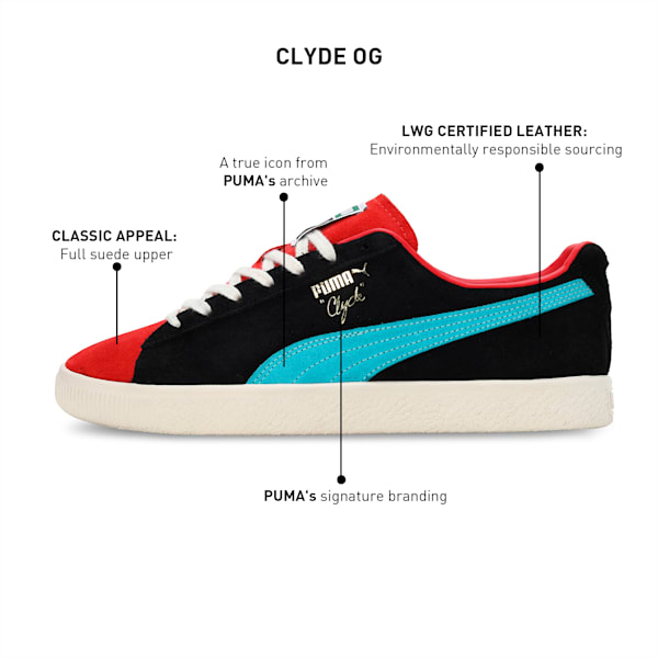 Clyde OG Sneakers, PUMA Black-For All Time Red, extralarge-IND