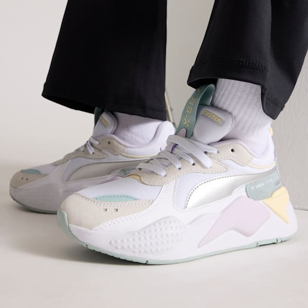 Tenis RS-X Metallic para adolescentes, PUMA White-PUMA Silver, extralarge