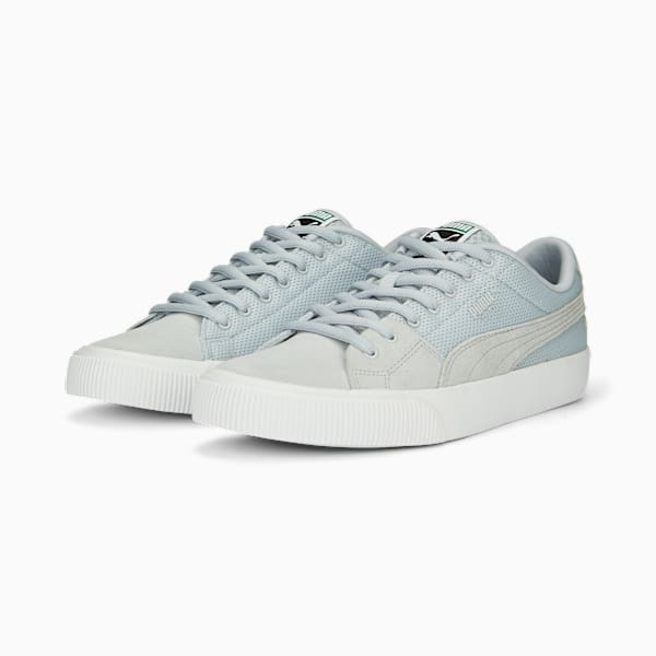 Suede Skate Nitro Mesh Sneakers, Platinum Gray-PUMA White, extralarge-IND