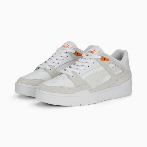 Slipstream Pop Unisex Sneakers, PUMA White-Warm White-Rickie Orange, extralarge-IND