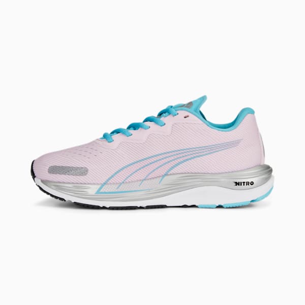 Zapatos para correr Velocity NITRO 2 para jóvenes, Pearl Pink-Hero Blue-PUMA White, extralarge