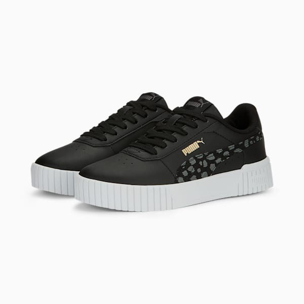 Baskets Carina 2.0 Animal Enfant et Adolescent, PUMA Black-Cool Dark Gray-PUMA Gold-PUMA White, extralarge