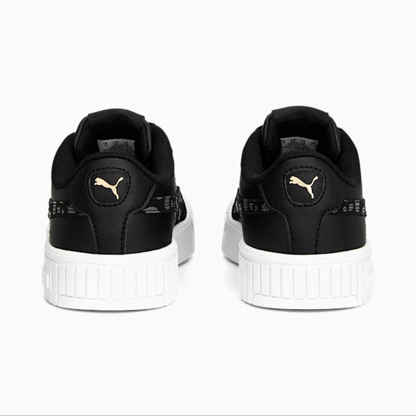 Tenis Carina 2.0 Animal para niños, PUMA Black-Cool Dark Gray-PUMA Gold-PUMA White, extralarge