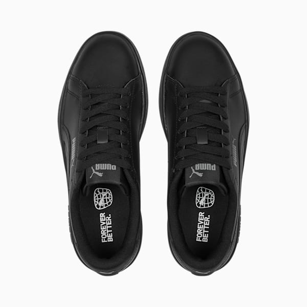Sneakers Smash 3.0 en cuir Enfant et adolescent, PUMA Black-Shadow Gray, extralarge
