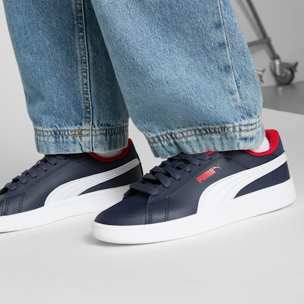 Tenis juveniles Smash 3.0, PUMA Navy-PUMA White-For All Time Red, extralarge