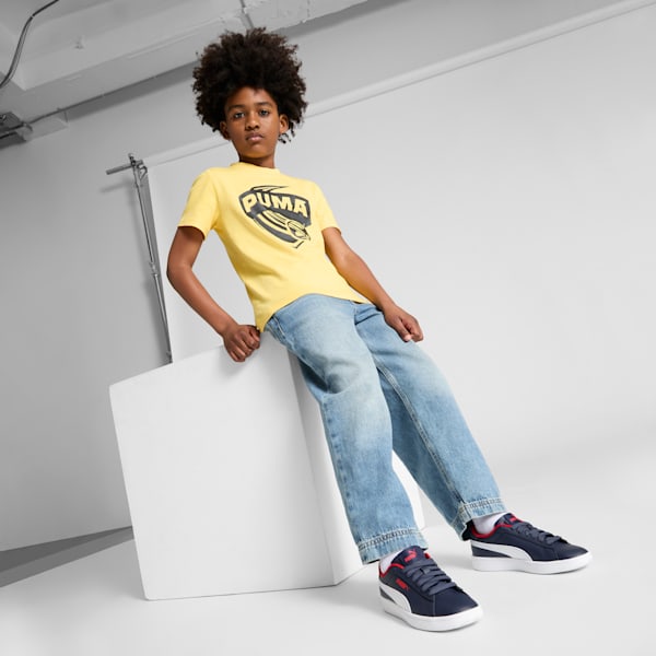 Tenis juveniles Smash 3.0, PUMA Navy-PUMA White-For All Time Red, extralarge