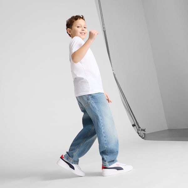 Sneakers Smash 3.0 en cuir Enfant et adolescent, PUMA White-PUMA Navy-For All Time Red, extralarge