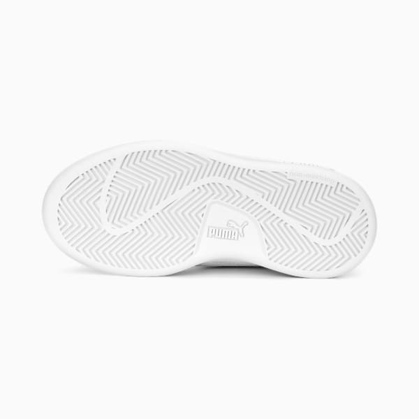 Tenis Smash 3.0 Leather V para niños, PUMA White-Cool Light Gray, extralarge