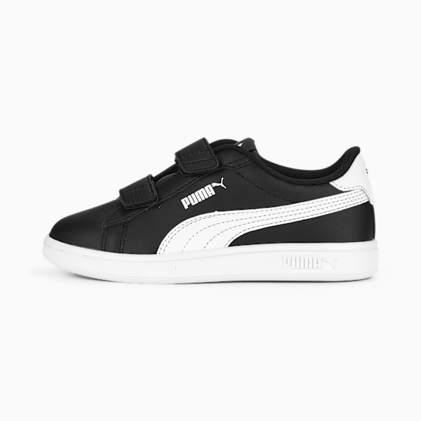 Smash 3.0 Leather V Sneakers Kids, PUMA Black-PUMA White, extralarge-GBR
