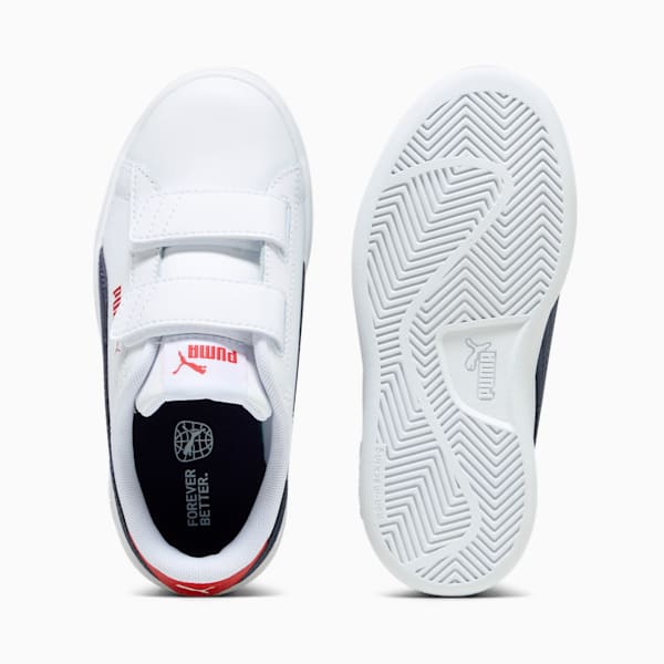 Sneakers Smash 3.0 Leather V Enfant, PUMA White-PUMA Navy-For All Time Red, extralarge