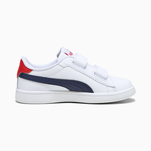 Sneakers Smash 3.0 Leather V Enfant, PUMA White-PUMA Navy-For All Time Red, extralarge
