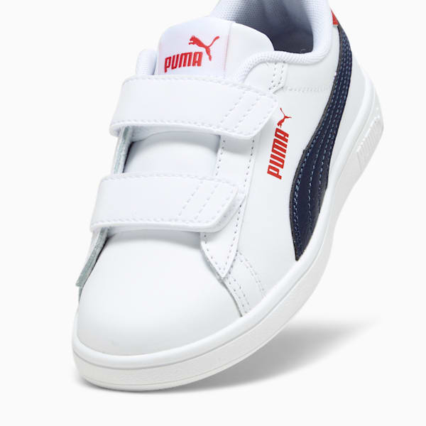 Sneakers Smash 3.0 Leather V Enfant, PUMA White-PUMA Navy-For All Time Red, extralarge