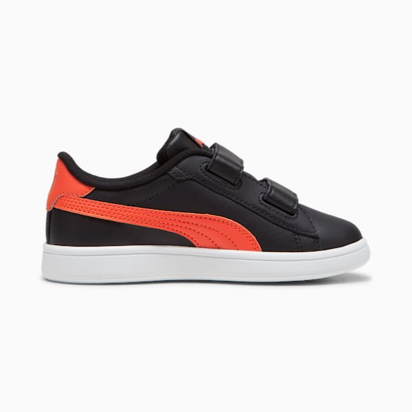 Smash 3.0 Leather V Little Kids' Sneakers, PUMA Black-Redmazing, extralarge