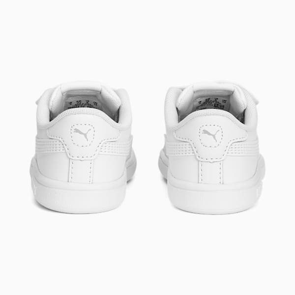 Smash 3.0 Leather V Toddlers' Sneakers, PUMA White-Cool Light Gray, extralarge