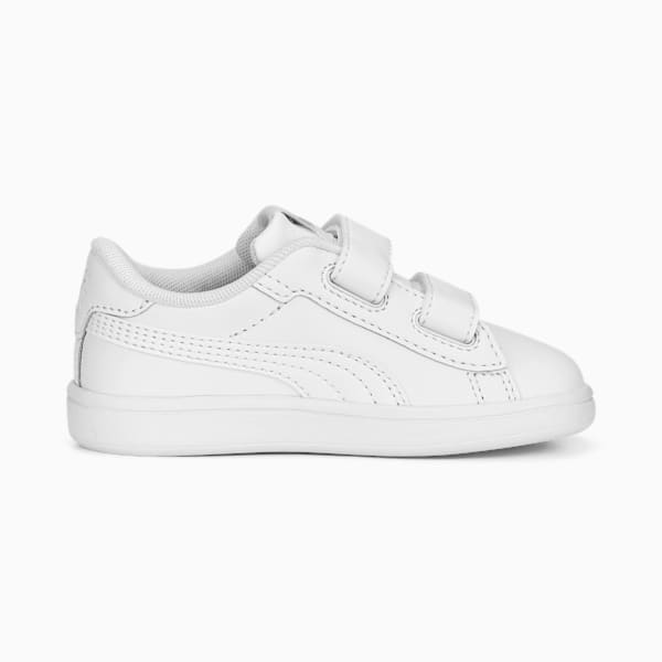 Smash 3.0 Leather V Toddlers' Sneakers, PUMA White-Cool Light Gray, extralarge