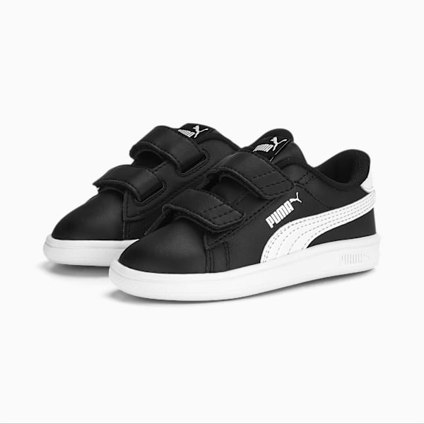 Smash 3.0 Leather V Sneakers Baby, PUMA Black-PUMA White, extralarge-GBR