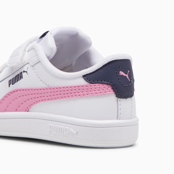 Tenis Smash 3.0 Leather V para bebés, PUMA White-Mauved Out-Galactic Gray, extralarge