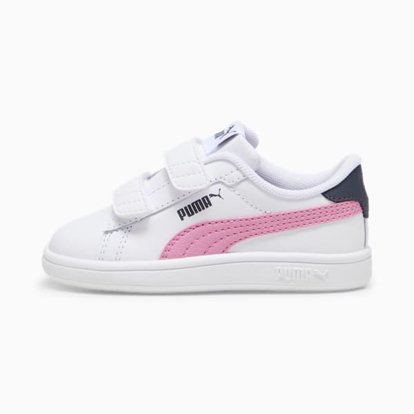 Smash 3.0 Leather V Toddlers' Sneakers, PUMA White-Mauved Out-Galactic Gray, extralarge