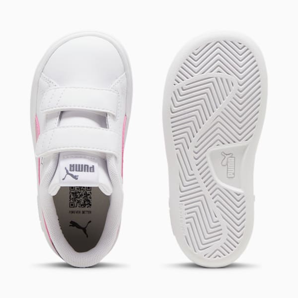 Smash 3.0 Leather V Toddlers' Sneakers, PUMA White-Mauved Out-Galactic Gray, extralarge