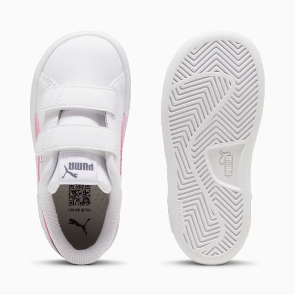 Tenis Smash 3.0 Leather V para bebés, PUMA White-Mauved Out-Galactic Gray, extralarge