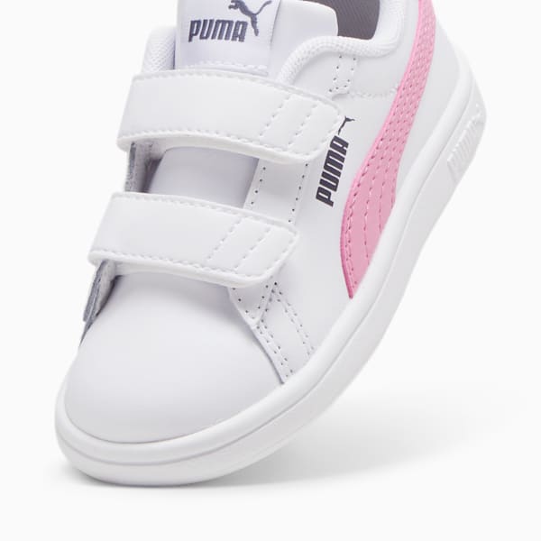Smash 3.0 Leather V Toddlers' Sneakers, PUMA White-Mauved Out-Galactic Gray, extralarge