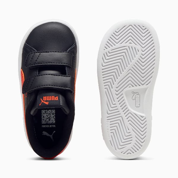 Tenis Smash 3.0 Leather V para bebés, PUMA Black-Redmazing, extralarge