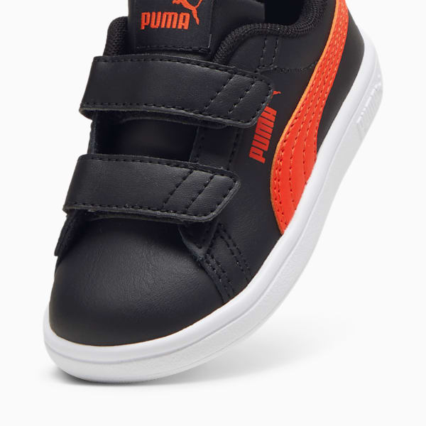 Smash 3.0 Leather V Toddlers' Sneakers, PUMA Black-Redmazing, extralarge