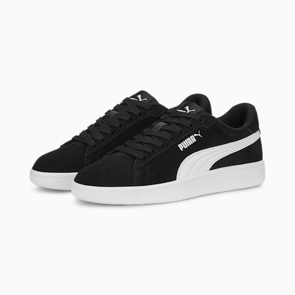 Baskets en suède Smash 3.0 Enfant et Adolescent, PUMA Black-PUMA White, extralarge