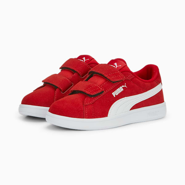 Smash 3.0 Suede Little Kids' Sneakers, For All Time Red-PUMA White, extralarge