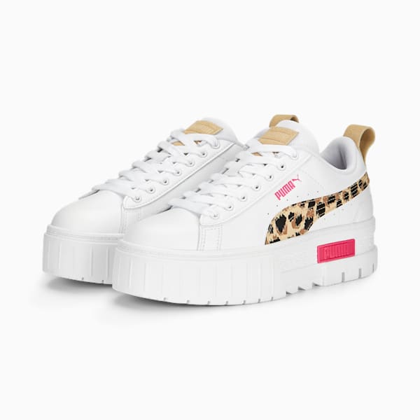 Mayze Animal Women's Sneakers, PUMA White-Granola, extralarge