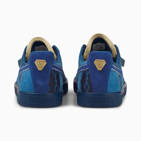 PUMA x DAPPER DAN Men's Clyde Pre-Game Runway Sneakers, Blazing Blue-Blazing Blue-Lake Blue, extralarge