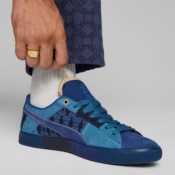 ユニセックス PUMA x DAPPER DAN クライド PRE-GAME RUNWAY スニーカー, Blazing Blue-Blazing Blue-Lake Blue, extralarge-JPN