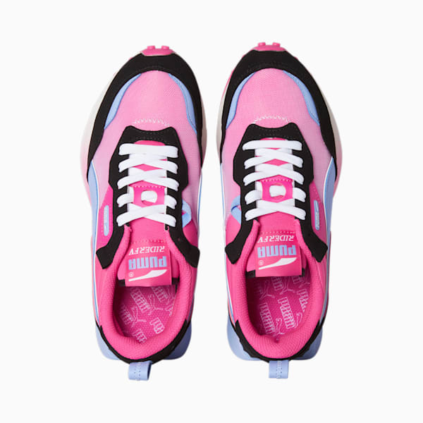 Zapatos deportivos Rider FV Muted Martians para mujer, PUMA Black-Intense Lavender-Glowing Pink