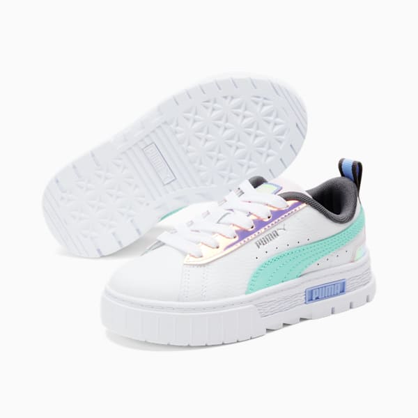 Mayze Glowing Up Little Kids' Sneakers , PUMA White-Electric Peppermint, extralarge
