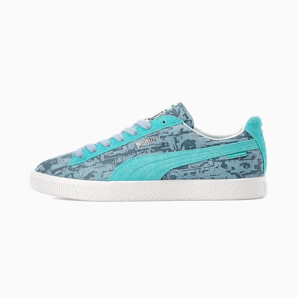 ユニセックス PUMA x GRAPHERSROCK スウェード ヴィンテージ MIJ GR2, Blue Wash-Deep Aqua, extralarge-JPN
