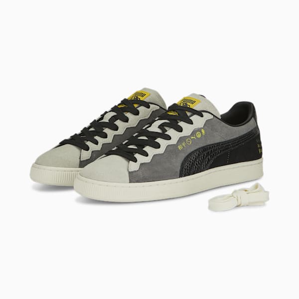 PUMA x STAPLE Suede 2 Unisex Sneakers, Flat Light Gray-Cool Dark Gray, extralarge-AUS