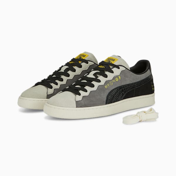 PUMA x STAPLE Suede 2 Sneakers, Flat Light Gray-Cool Dark Gray, extralarge-IND