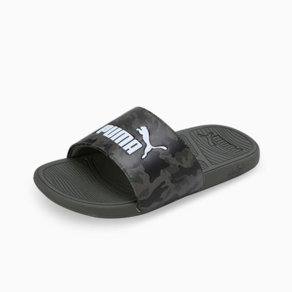 Cool Cat 2.0 Camo Slides, Dark Olive-PUMA Black-Deep Lichen Green-PUMA White, extralarge-IND