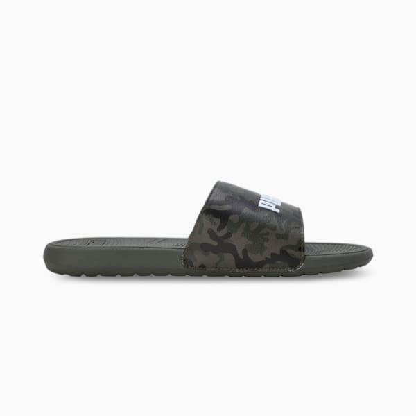 Cool Cat 2.0 Camo Slides, Dark Olive-PUMA Black-Deep Lichen Green-PUMA White, extralarge-IND