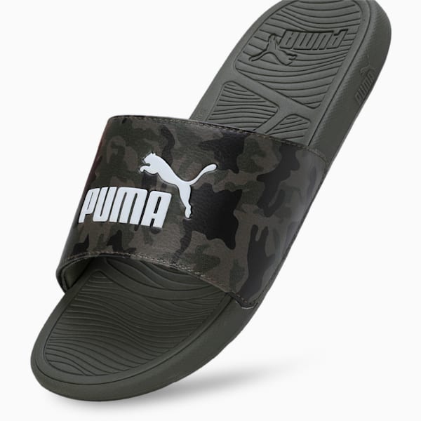 Cool Cat 2.0 Camo Slides, Dark Olive-PUMA Black-Deep Lichen Green-PUMA White, extralarge-IND