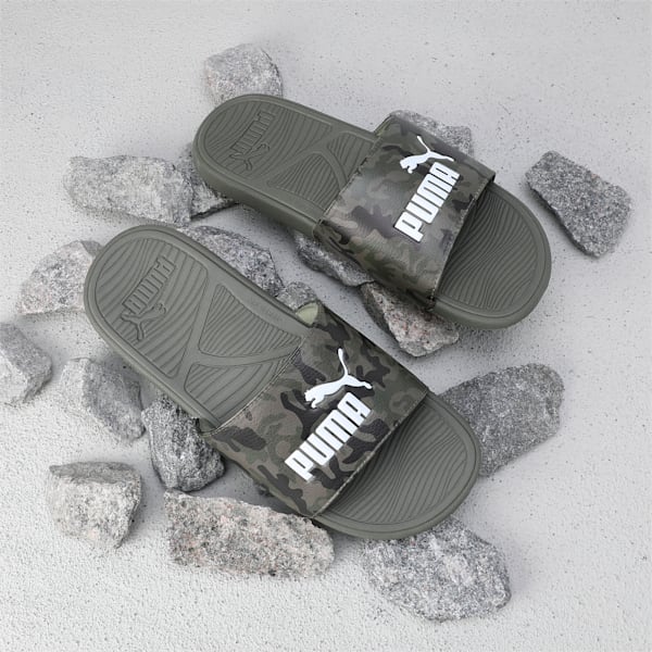 Cool Cat 2.0 Camo Slides, Dark Olive-PUMA Black-Deep Lichen Green-PUMA White, extralarge-IND