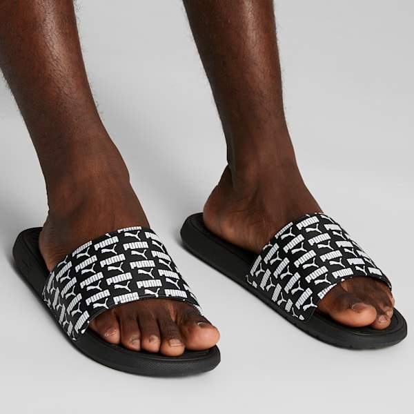 Cool Cat 2.0 All Over Print Men's Slides, PUMA Black-PUMA White, extralarge