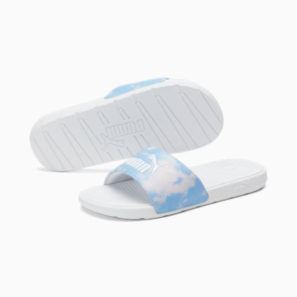 Cool Cat 2.0 Women's Slides, Pearl Pink-Day Dream-Hero Blue-PUMA White, extralarge