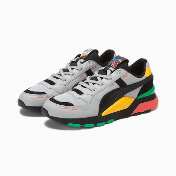 RS 2.0 Block Party Sneakers, Cool Light Gray-PUMA Black-Yellow Sizzle, extralarge