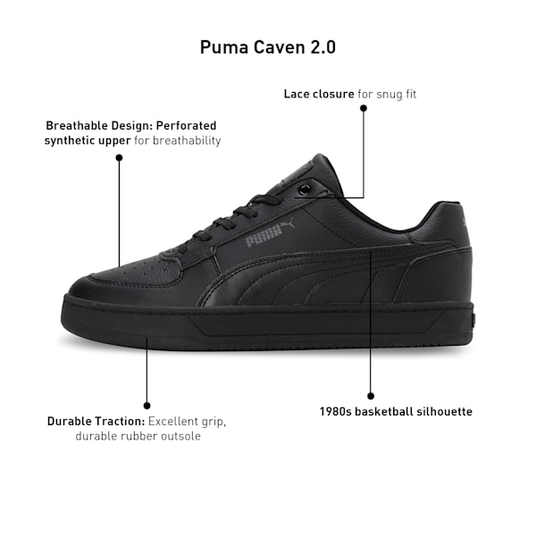 Caven 2.0 Unisex Sneakers, PUMA Black-Cool Dark Gray, extralarge-IND