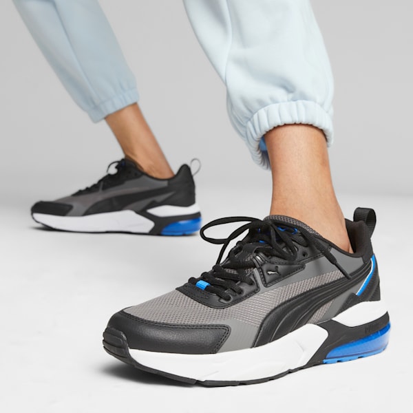 Vis2K Men's Sneakers, Cast Iron-PUMA Black-Ultra Blue, extralarge